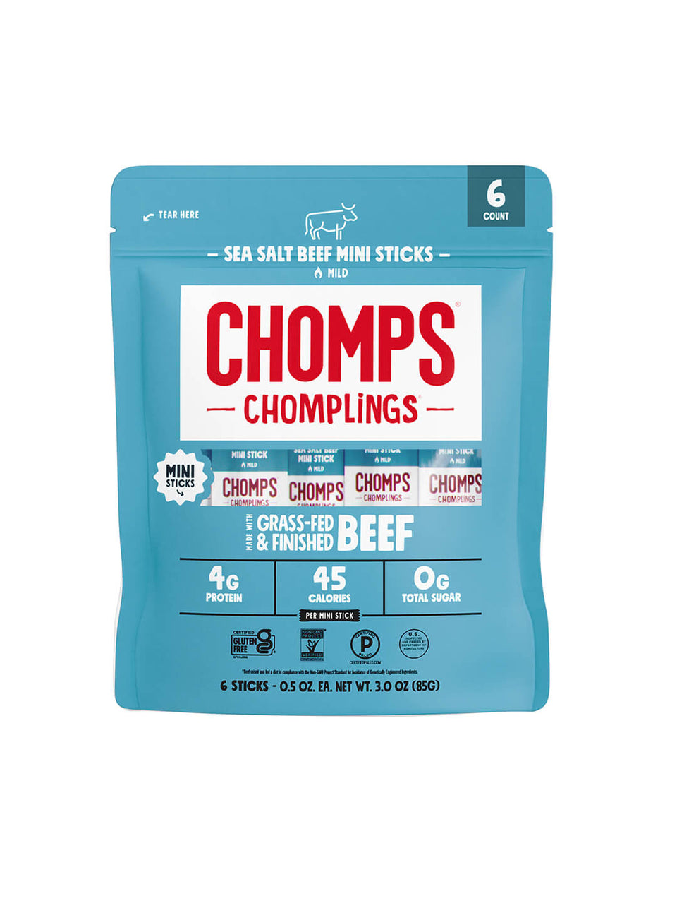 6 ct. Sea Salt Beef Chomplings - Simple Savory Pack
